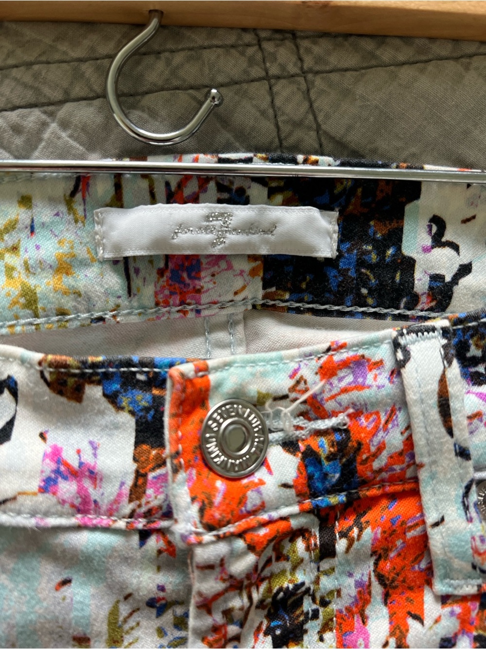 7 For All Mankind floral haze print skinny ankle jeans - Picture 4 of 7